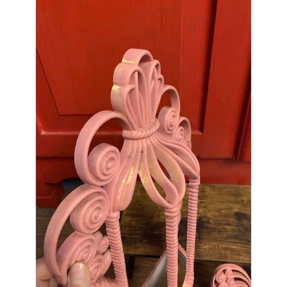 Vintage Pink Burwood Wall Pocket 1628 With 2 Matching Butterflies 2146 Boho READ - Picture 5 of 5